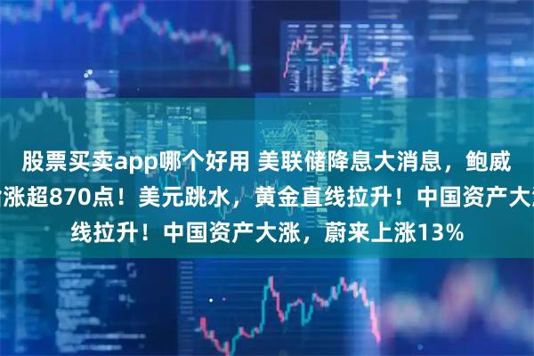 股票买卖app哪个好用 美联储降息大消息，鲍威尔重磅发声！道指涨超870点！美元跳水，黄金直线拉升！中国资产大涨，蔚来上涨13%