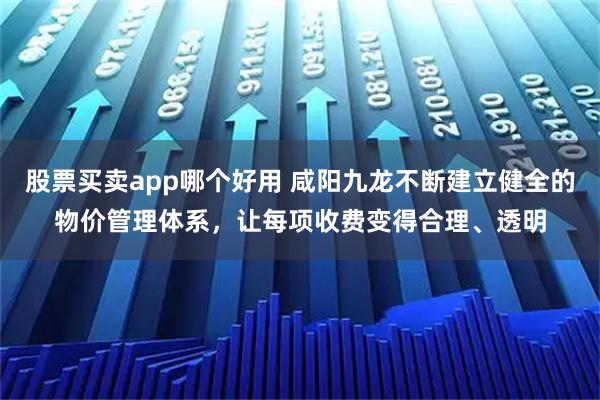 股票买卖app哪个好用 咸阳九龙不断建立健全的物价管理体系，让每项收费变得合理、透明